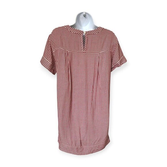 Madewell Filmscore Gingham Short Sleeve Dress, Size XXS, Red - Picture 4 of 14